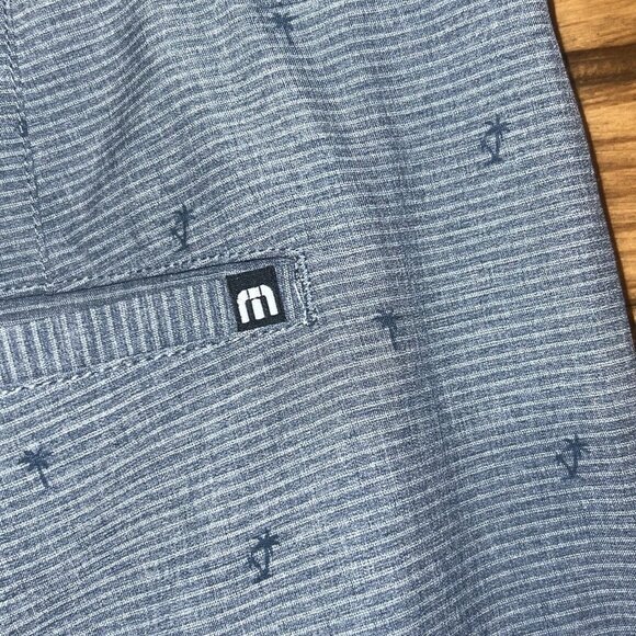 Travis Mathew Golf Shorts Mens Size 40 Blue Palm Tree Lightweight Stretch - Picture 6 of 7